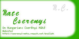 mate cserenyi business card