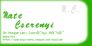 mate cserenyi business card